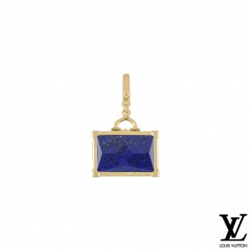 Louis Vuitton Yellow Gold Lapis Lazuli Suitcase Charm